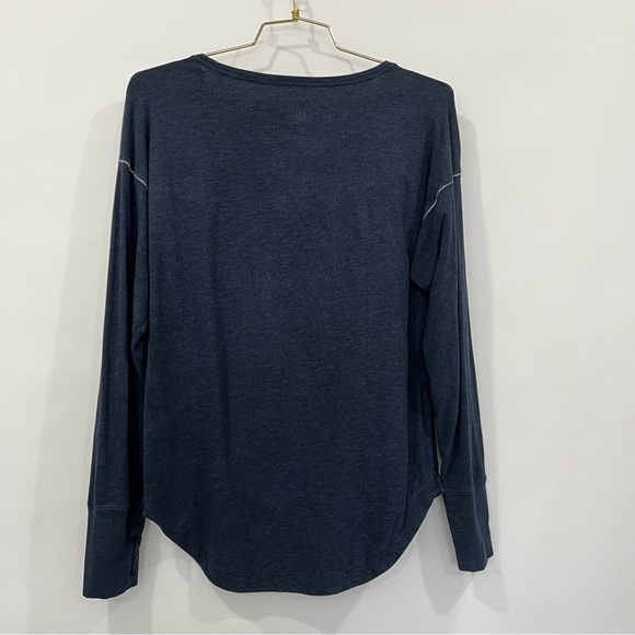 Lululemon Yogini 5 Year Long Sleeve Tee Pima Cotton Size 12/14 Navy Blue - Picture 5 of 7